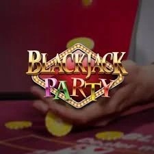 Blackjack Party slot logo by Evolution at Pistolo