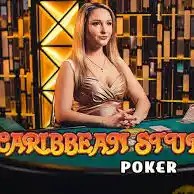 Caribbean Stud Poker slot visual from Evolution available on pistolo-finland.com